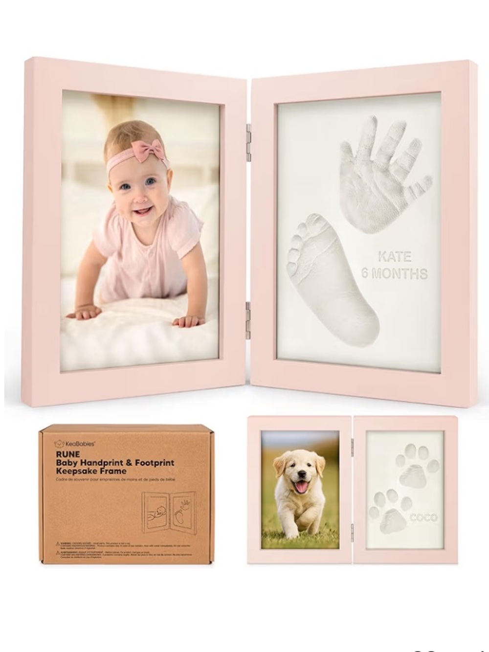 KeeBobbies  Handprint & Footprint Keepsake Frame - Pink NWT